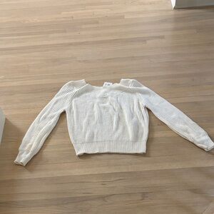 LONDONJEAN Off-the-Shoulder Cream Sweater